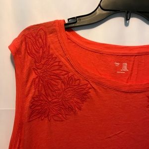 GAP Embroidered Neckline Sleeveless Top